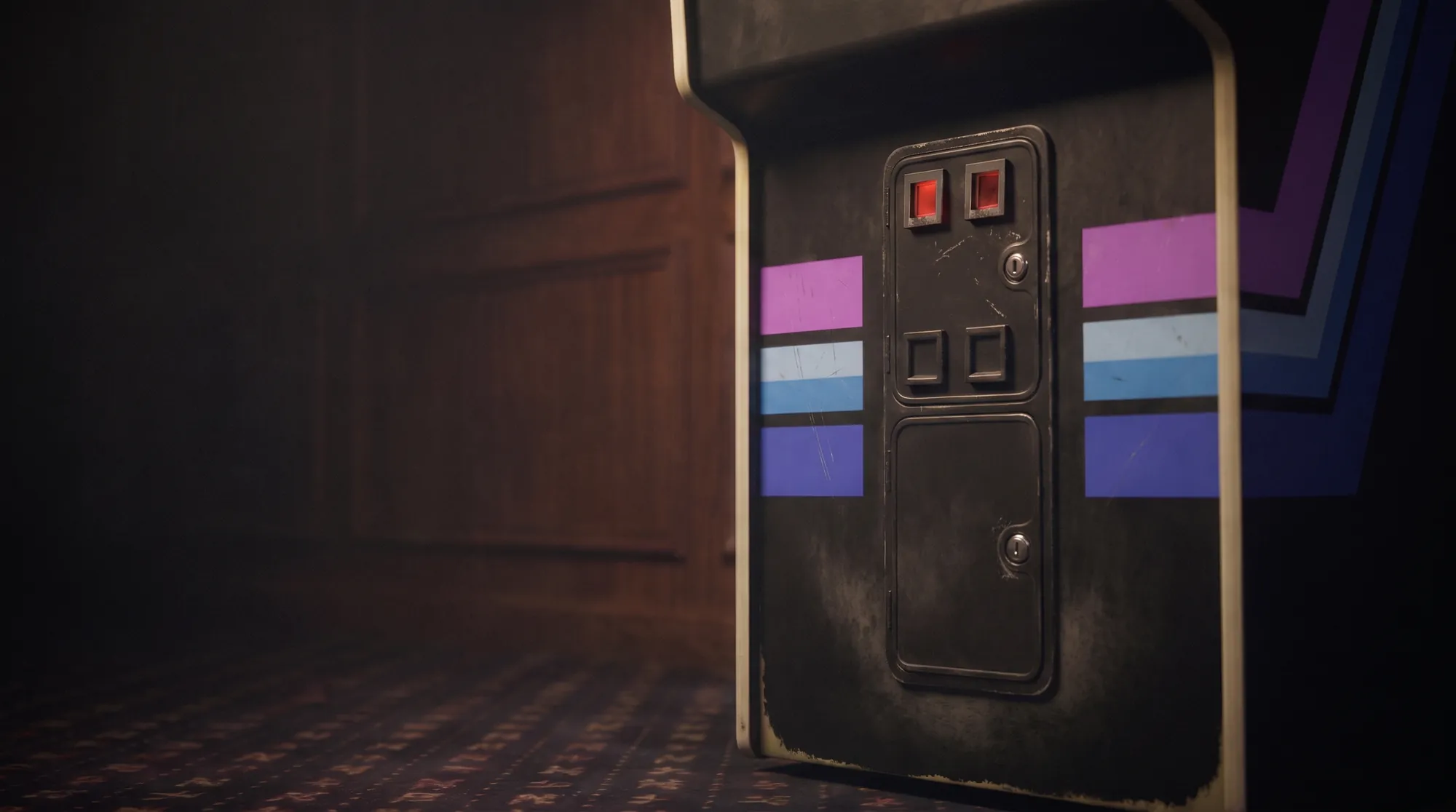 The coin door of the machine.