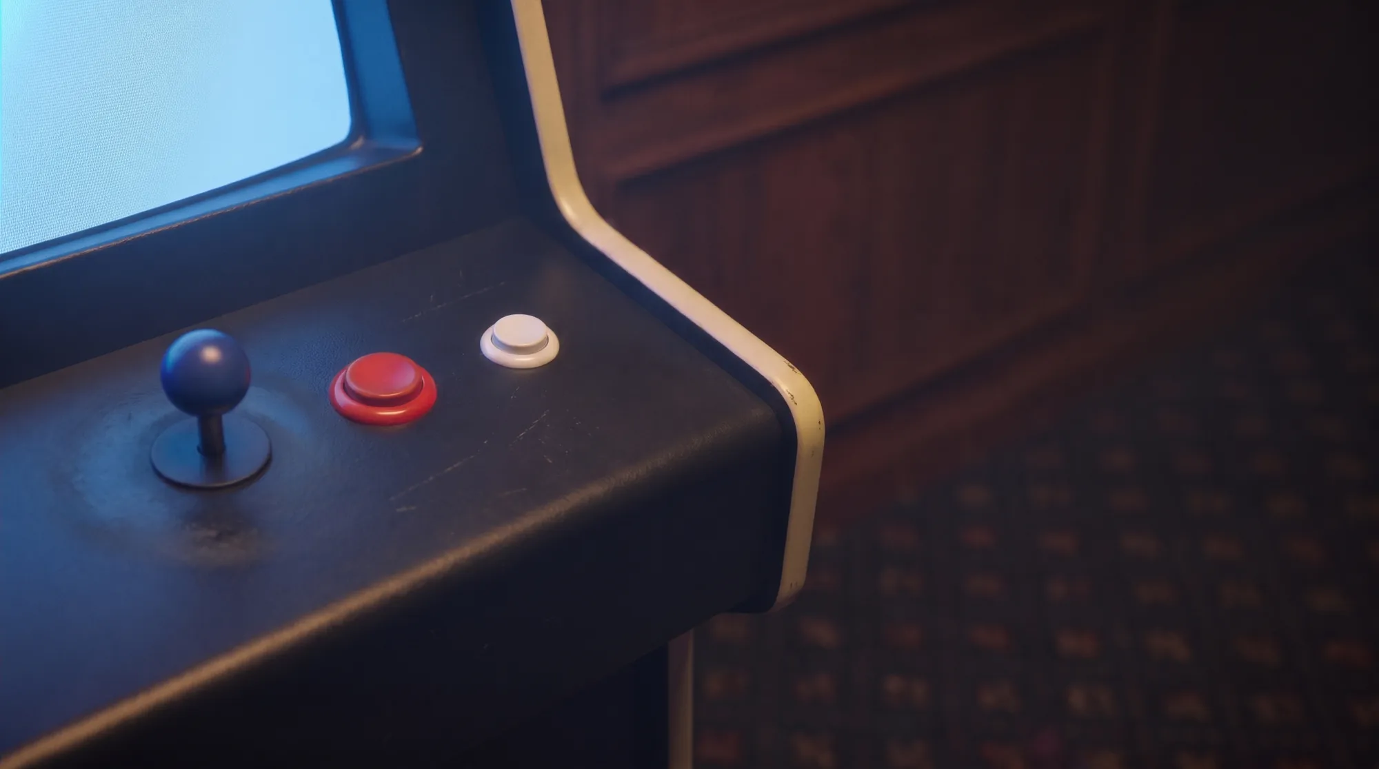 The control panel: one stick, one fire button, one start button.